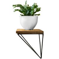 Стойка мебельная настенная с полкой для цветов 1горш.темный орех 24*20*23см