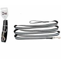 Поводок капрон 25мм*2м ЧИП светоотражающий черный/021625черн/Дарэлл