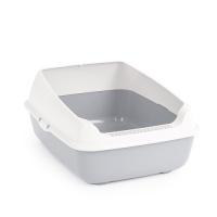 Туалет для кошек с высокими бортами серый