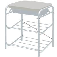 Этажерка д/обуви "Банкетка" 440*330*510 с ящиком матовый серый БП1-1/МС Этажерка д/обуви "Банкетка" 440*330*510 с ящиком матовый серый БП1-1/МС