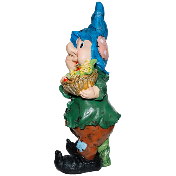 Фигура Гном с кукурузой и грибами 12588