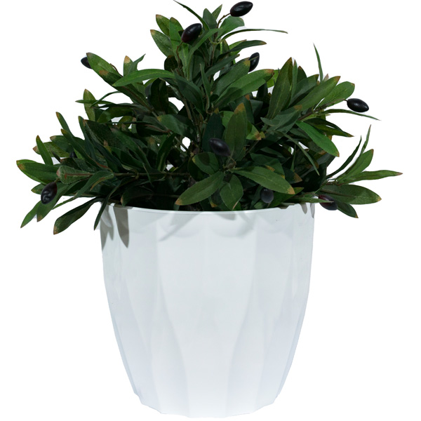 Кашпо Флюте 4,5л белый с вставкой