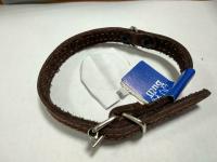 Ошейник кожа 15мм с украшением на фетре 38-40см/40489