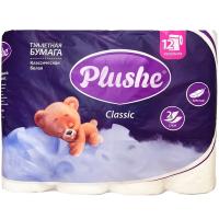 Туалетная бумага 2 слоя "Plushe Classic" 12рулонов*18м белый/12шт/0232 Туалетная бумага 2 слоя "Plushe Classic" 12рулонов*18м белый/12шт/0232