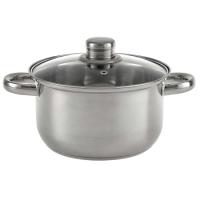 Кастрюля 2,6л нерж. со стеклянной крышкой BE-156/2 /12шт/ Webber