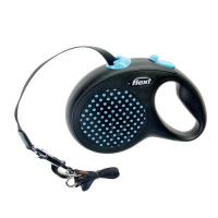 Рулетка Флекси Дизайн L трос 5м на 50кг голубая/34132/20/Евро