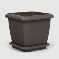 Цветочный горшок Измир 74,3л мокко квадрат с поддоном