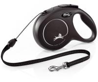 Рулетка Флекси Классик лонг М трос 8м на 20кг черная/22825/20/Евро