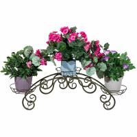 Подставка РЗДИ Дуга ажурная 3 горшка бронза