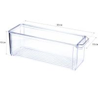 Органайзер с крышкой для холодильника 10*30*10см прозрачный М1585 Органайзер с крышкой для холодильника 10*30*10см прозрачный М1585