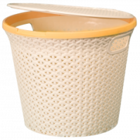 Корзина для белья Плетенка 20л круглая с крышкой  Корзина для белья Плетенка 20л круглая с крышкой
