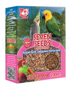 Корм для средних попугаев SEVEN SEEDS SUPERMIX  1000гр Корм для средних попугаев SEVEN SEEDS SUPERMIX  1000гр
