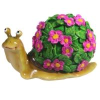 Улитка резная (цветы розовые) L14W10H12  713593/D070  Улитка резная (цветы розовые) L14W10H12  713593/D070