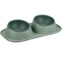 Миска двойная пластик ТВИКС МИНИ д/кошек и собак 2*200мл нефрит /М1812/М-пластика