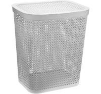 Корзина для белья 55л Пирула смоки М2615  Корзина для белья 55л Пирула смоки М2615