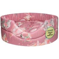 Лежанка овальная стеганая поролон хлопок с подушкой ЗОО МИКС 52*46*20см/DONBARON Лежанка овальная стеганая поролон хлопок с подушкой ЗОО МИКС 52*46*20см/DONBARON