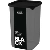 Емкость д/сыпуч. 1,2л Sugar&Spice квадрат. черный с гибкой крышкой SE1685 /9шт/ПР