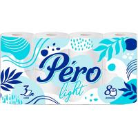 Туалетная бумага 3 слоя PERO Liqht 8 рулонов белый Туалетная бумага 3 слоя PERO Liqht 8 рулонов белый