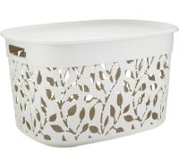 Коробка д/хранения ФЛОРА 25л белый ротанг с крышкой М2364 /5шт/М-пласт  Коробка д/хранения ФЛОРА 25л белый ротанг с крышкой М2364 /5шт/М-пласт