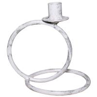 ДЕКОР Подсвечник Кольцо 1свеча бел серебро РЗДИ/1шт