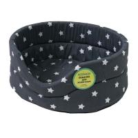 Лежанка овальная стеганая поролоновая хлопок Звездное Небо 42*34*18см/DONBARON