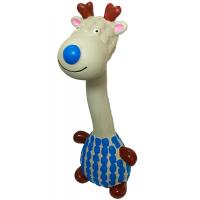 Игрушка с Жираф в свитере с пищалкой из латекса серый 20см/ЛС136/Евро