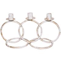 ДЕКОР Подсвечник Кольцо 3 свечи бел золото РЗДИ/1шт