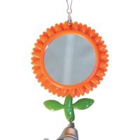 Зеркало-подсолнух для птиц с колокольчиком 