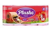 Туалетная бумага 2 слоя "Plushe Classic" 8рулонов*18м Клубника
