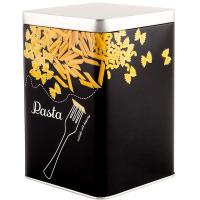 Банка д/сыпуч. прод. 1л Макароны металл.с крышкой квадратная/24шт/008618/Mallony