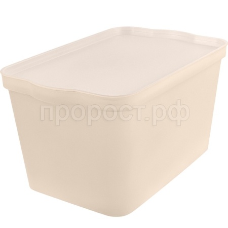 Ящик д/хранения 24л Keeplex Happy с крышкой топлёное молоко LA5127 /5шт/ПР