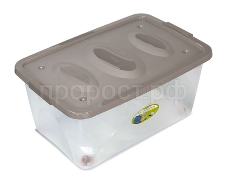 Ящик универс. Астело 41л 60*40*28см на колесиках серо-коричневый С665КСЕР /3шт/Мартика