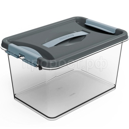 Контейнер д/хранения Клик 10л темно-серый с защелками С274СЕР Контейнер д/хранения Клик 10л темно-серый с защелками С274СЕР