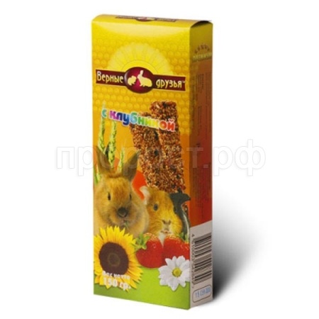 Лакомство для грызунов Палочки Клубника Верные друзья 150гр