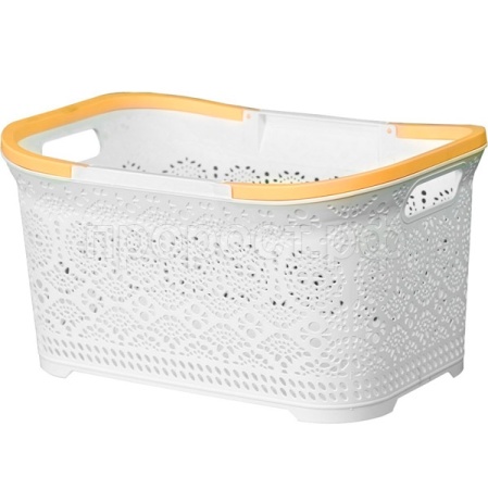 Корзина д/белья Ажурная 45л белый 16033 /5шт/Арз