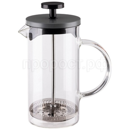 Чайник/кофейник (френч-пресс)  Grigio 0,35мл стеклянный с стальн. крышкой 108385 /12шт/Mallony
