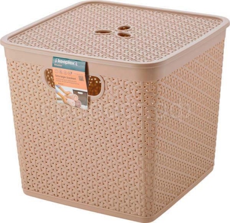 Корзина д/хранения Keeplex Rattan 21л с крышкой квадрат. морской песок KL1305 /6шт/ПР Корзина д/хранения Keeplex Rattan 21л с крышкой квадрат. морской песок KL1305 /6шт/ПР