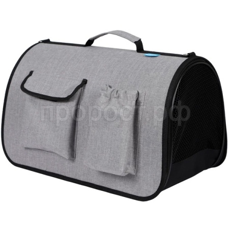 Сумка переноска ХАРД С КАРМАНАМИ L 46*27*28см СП-57 светло-серый меланж