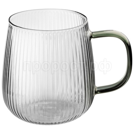 Кружка 430мл AROMA стеклянная с гранями 106477 /24шт/Leonord