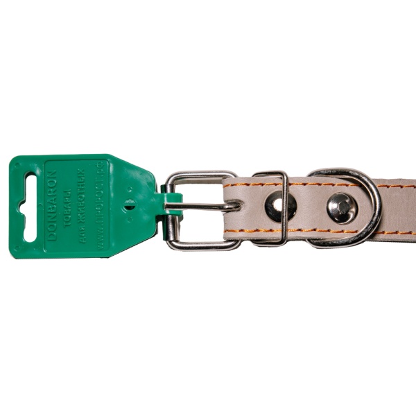 Ошейник кожа серый 1сл 25мм DONBARON