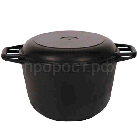 0206/1306-4 Кастрюля 6л чугунная с крышкой-сковородой /2шт/Гардарика