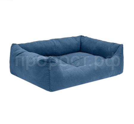 Лежанка прямоугольная пухлая №3 Манеж-бархат синий 65*49*16см/94433син