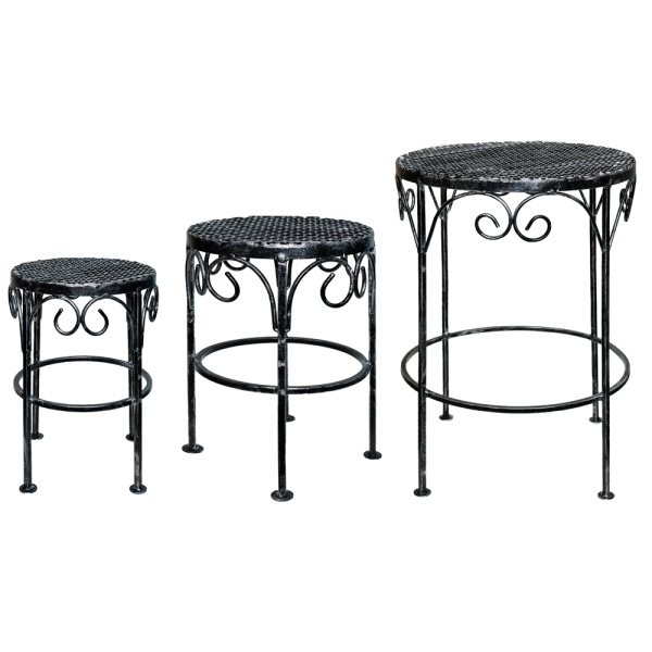 Столик садовый декор ПРОВАНС черный с патиной №2 РЗДИ