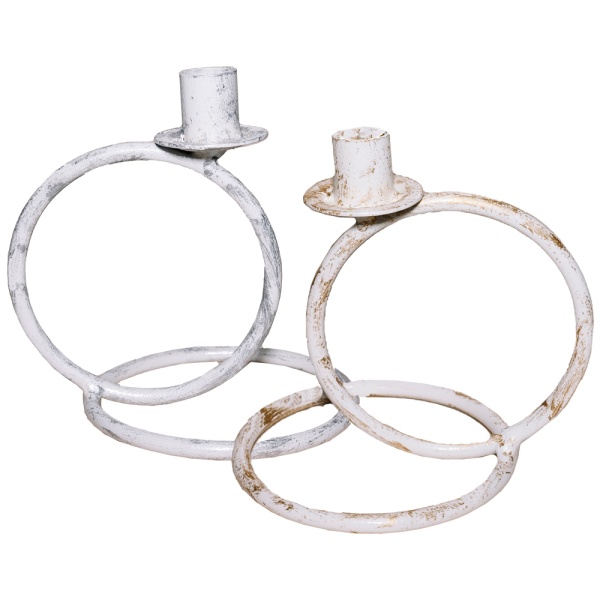 ДЕКОР Подсвечник Кольцо 1свеча бел золото РЗДИ/1шт