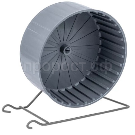 Игрушка для грызунов Колесо D140 Литое пластик полузакрытое на металлической подставке/3164