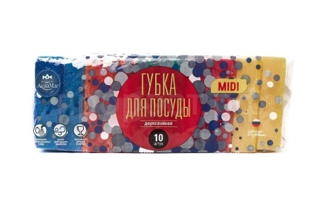 Губка д/посуды (10шт набор)  ГП-003 /40шт/ АкваМаг Губка д/посуды (10шт набор)  ГП-003 /40шт/ АкваМаг