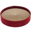 Лежанка круглая с пеньком дсп,вельвет 37*37*8см бордовая/88133/Дарэленд