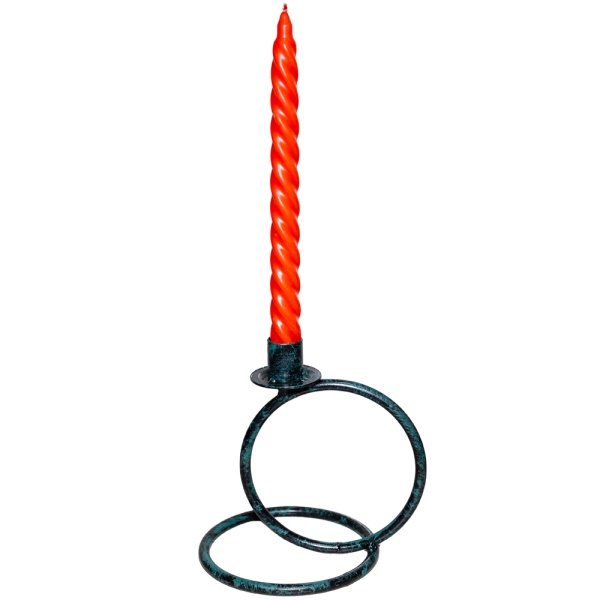 ДЕКОР Подсвечник Кольцо 1свеча антик зеленый РЗДИ/1шт