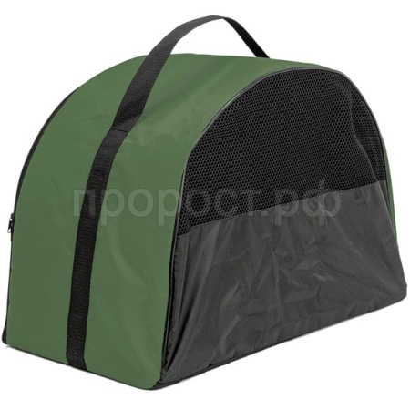 Сумка переноска ЧИП Полукруглая №4 нейлон с сетчатым окном 50*27*35см зеленая/9049зел/Дарэлл