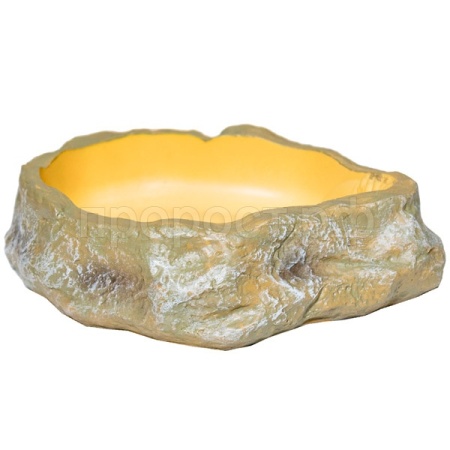 Поилка-купалка д/рептилий MCLANZOO Bowls камень/бледно-жёлтая 13х9.5х3.3см